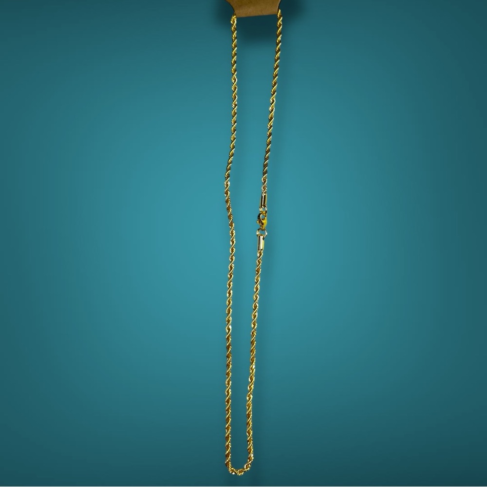18” Gold Tone Rope Chain Necklace Twisted Minimalist Layering Jewelry Classic